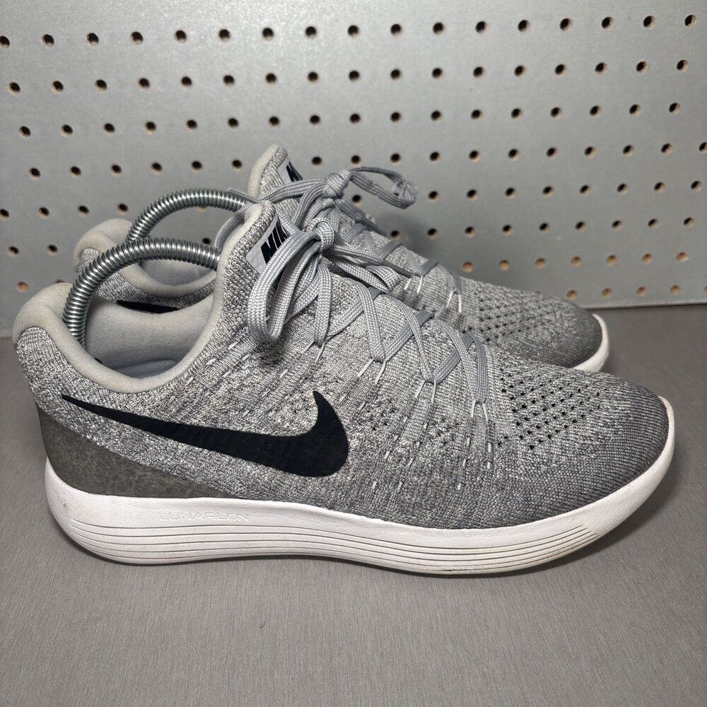 Nike LunarEpic Flyknit Shoes Mens Size 9 Gray Grey Oreo Low Athletic Running